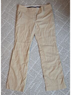 Ann Taylor Beige/Tan Dress Pants - 4P Soft Linen Cotton Blend Like New Petite